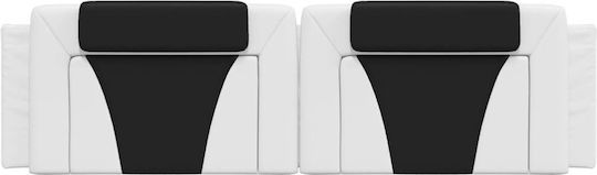 vidaXL Headboard Cushion with Leather White/Black