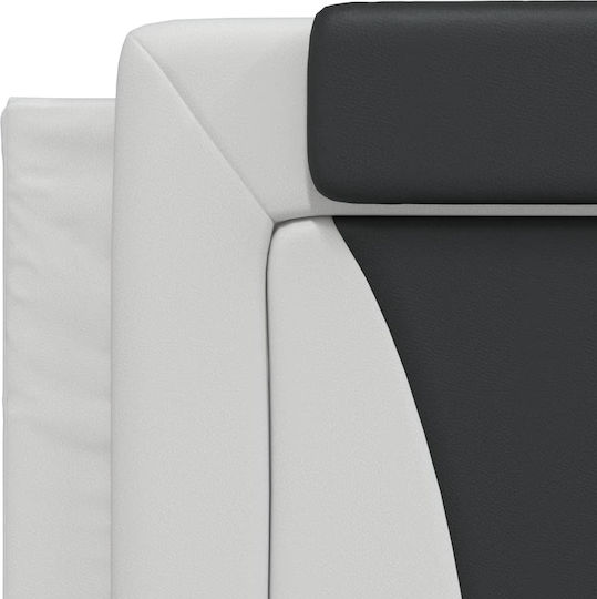 vidaXL Headboard Cushion with Leather White/Black