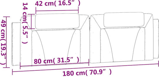 vidaXL Headboard Cushion with Leather White/Black