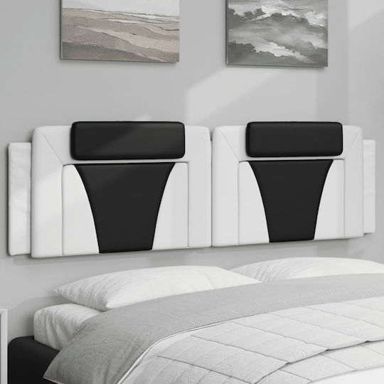 vidaXL Headboard Cushion with Leather White/Black