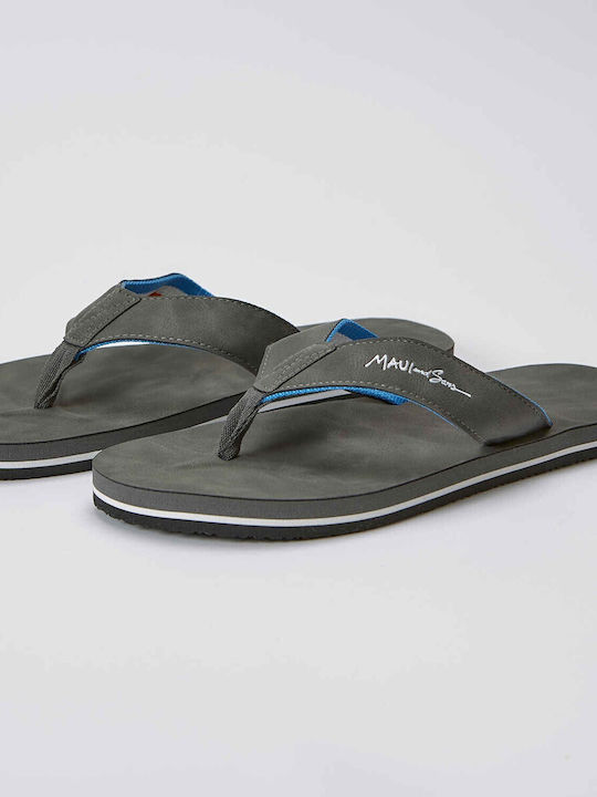 Maui & Sons Men's Flip Flops Gray