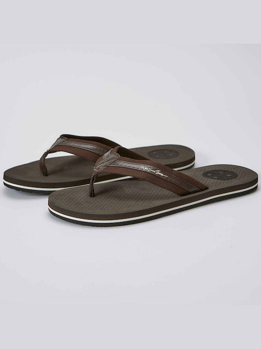 Maui & Sons Men's Flip Flops Brown