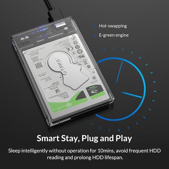 Orico Case for Hard Drive 2.5" SATA III with Connection USB 3.0 Transparent