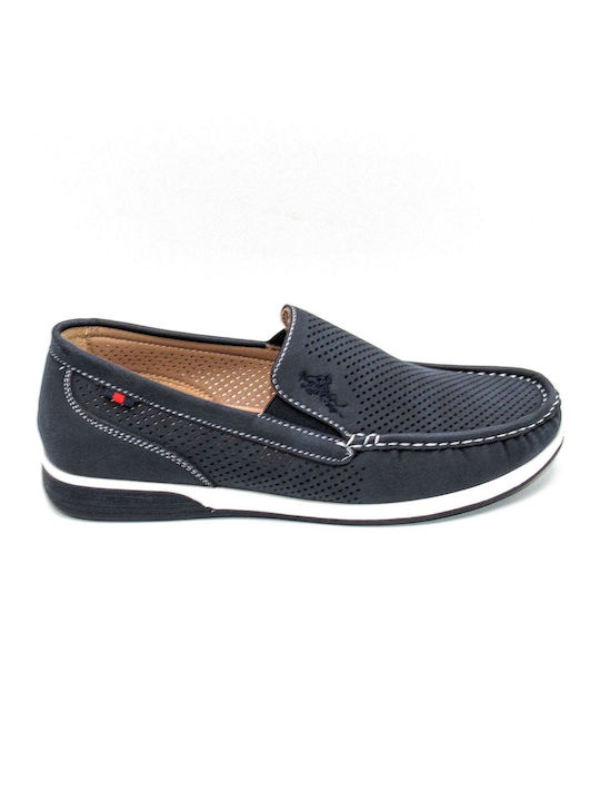 Ipodima Men's Synthetic Leather Moccasins Blue