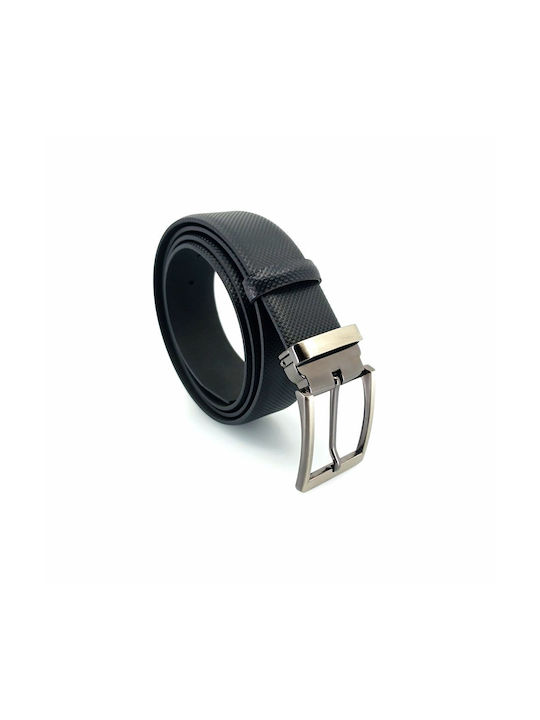 Albino & Preto Men's Leather Belt Black