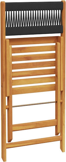 Outdoor Chair Wooden Black 2pcs 38x32.5x78cm