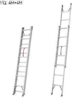 Folding Aluminum Ladder 112 4m+4m 711308 Code 711308