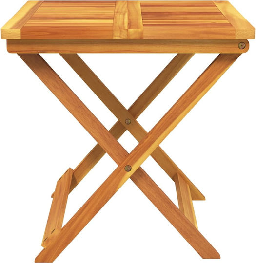 Sitting Room Outdoor Foldable Wood Table Natural 50x50x50cm