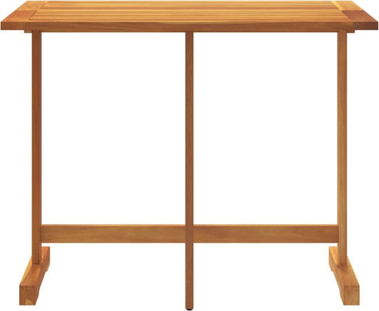 Wooden Garden & Terrace Table for Small Spaces Foldable Solid Acacia Wood 90x60x72cm