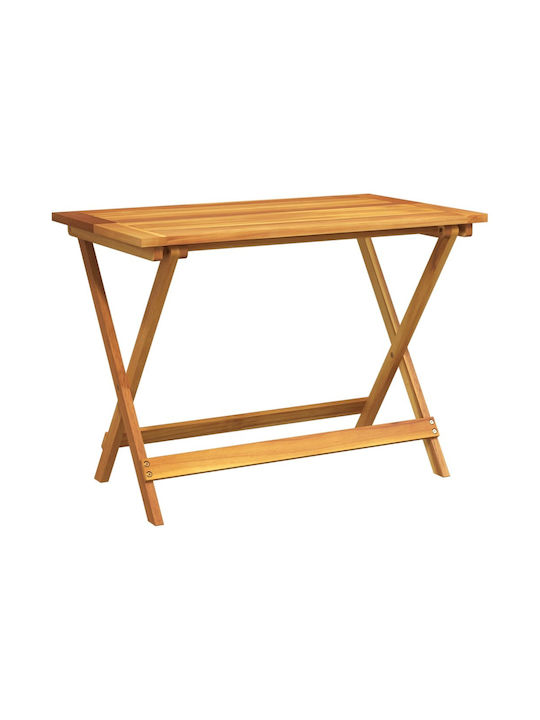 Sitting Room Table for Small Outdoor Spaces made of Acacia Foldable Solid Acacia Wood 90x52.5x65cm
