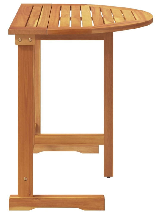 Wooden Garden & Terrace Table for Small Spaces Foldable Solid Acacia Wood 90x60x72cm