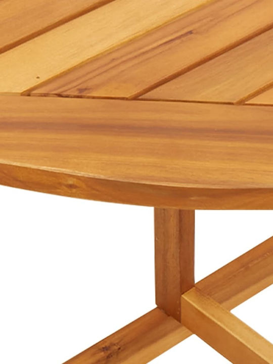 Wooden Garden & Terrace Table for Small Spaces Foldable Solid Acacia Wood 90x60x72cm