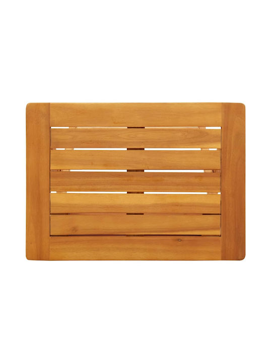 Auxiliary Outdoor Foldable Wood Table Natural 50x36x60cm