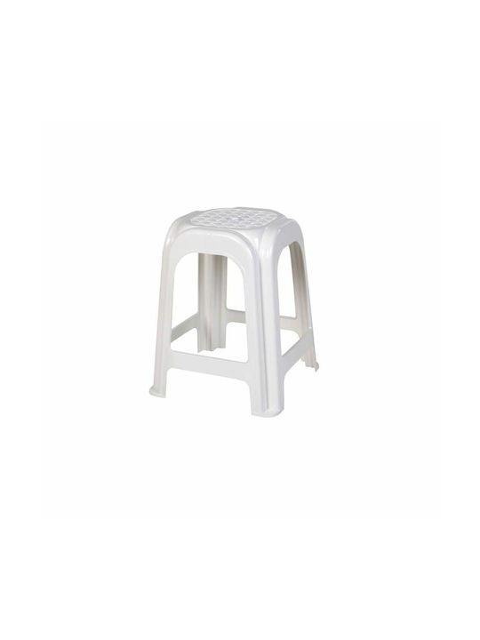 Plastic Outdoor Stool A00069 White 35x35x45cm