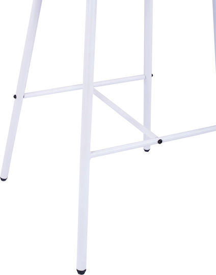 Metallic Garden Stool for Bar Outdoor Space with Cushion White 46x54x101cm