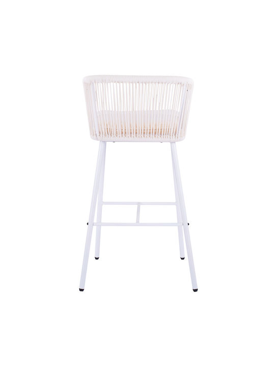 Metallischer Gartenhocker mit Kissen Weiß 46x54x101cm