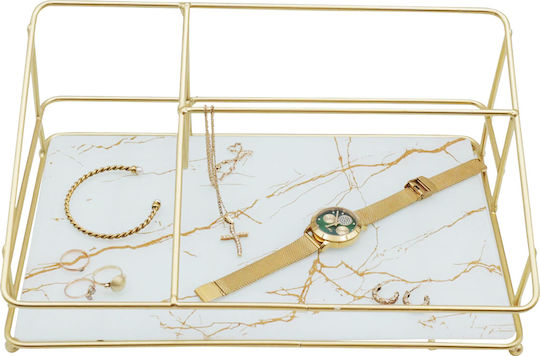 Uncle George Decorative Space made of Metallic Gold / White with Marble Effect 32x21x12cm 1pcs