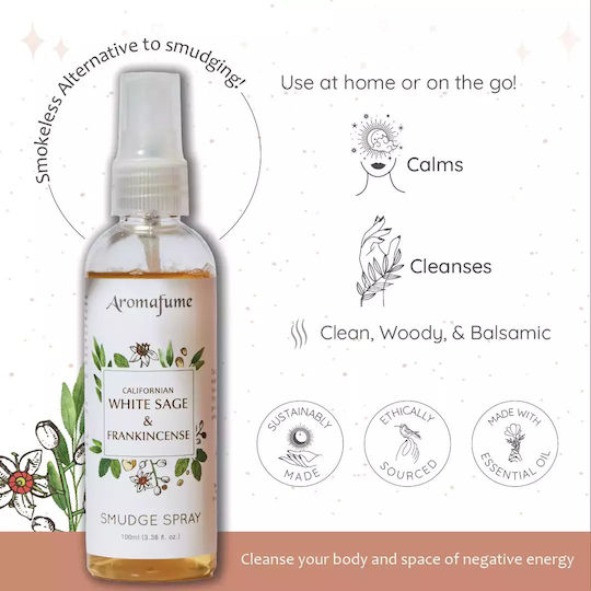 Spray Aromatic pentru Curățarea Energetică a Spațiului Aura Salvie & Tămâie 100ml