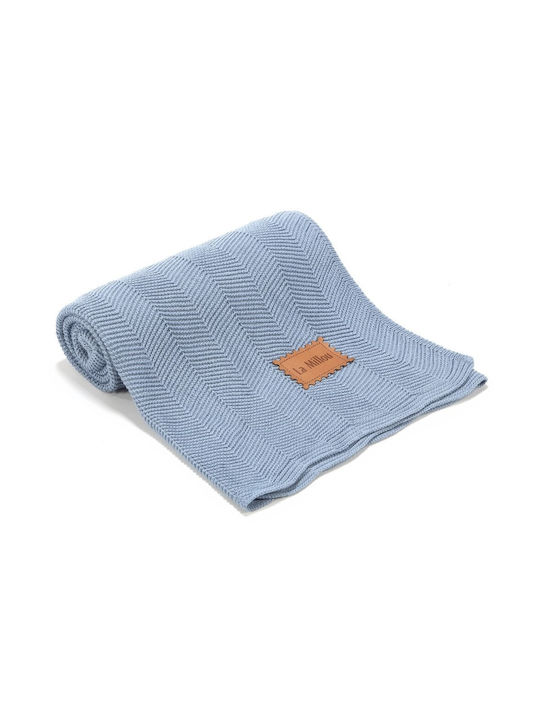 La Millou Bamboo Nursery Swaddling Blanket Light Blue Light Denim 80x100cm