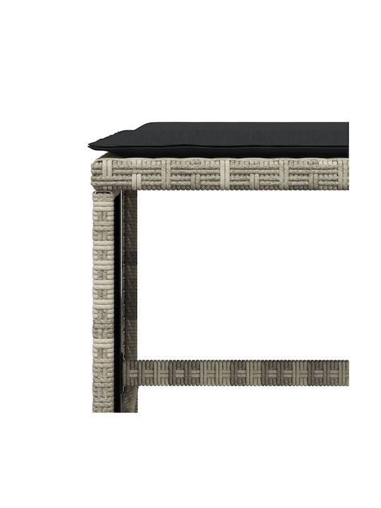 Băncuțe De Grădină Cub Pentru Exterior Rattan Cu Pernă Gri 4 Buc 40x40x35cm