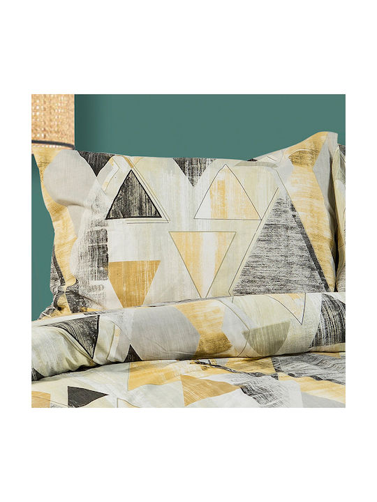 Dimcol Geometrical Μαξιλαροθήκη με Φάσα 333 Beige 50x70εκ.
