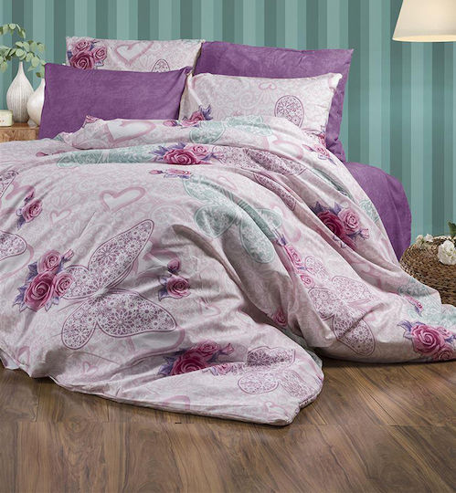 Dimcol Χλόη Μαξιλαροθήκη με Φάσα Pink 50x70εκ.
