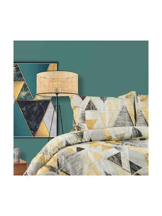 Dimcol Geometrical Μαξιλαροθήκη με Φάσα 333 Beige 50x70εκ.