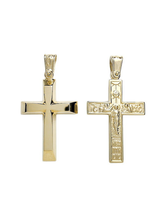 Daskalakis Men's Gold Cross 14K Double Sided