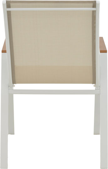 Pakketo Gartenstühle Aluminium Azelie Beige 77x55x94cm