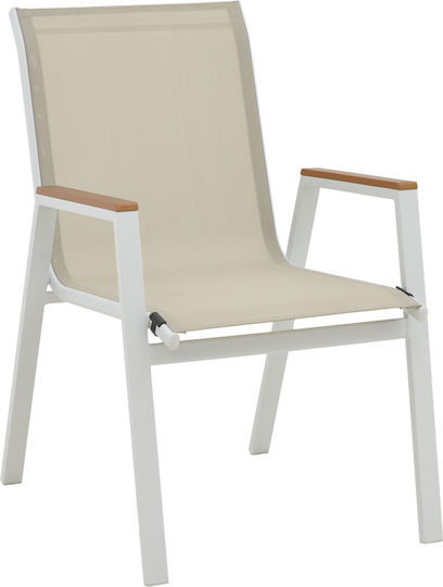 Pakketo Gartenstühle Aluminium Azelie Beige 77x55x94cm
