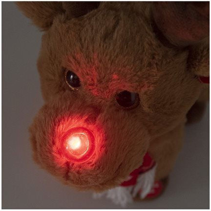 Friendlies Plush Christmas Little Deer with Sound with Greek Carols and Shiny Nose for 3+ Years 30 cm