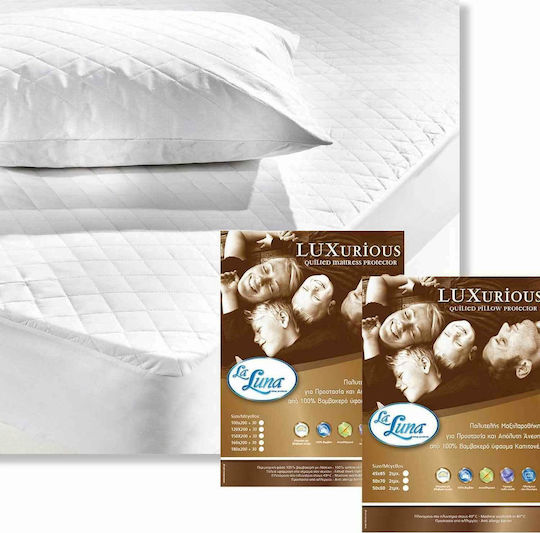 La Luna Luxurious Kissenbezug-Set mit Umschlagumschlag Gesteppt Weiß 50x70cm.