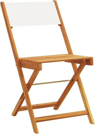 Outdoor-Stuhl Hölzernes Cream 2Stück 38x32.5x81εκ.