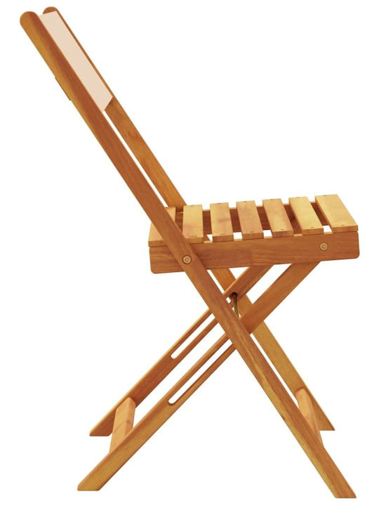 Градински Стол Дървен Бежов 2 Бройки 38x32.5x84см