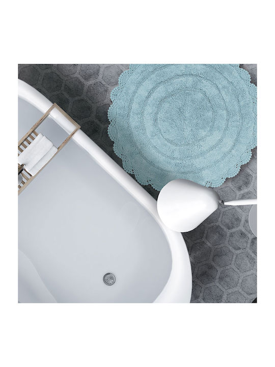 Das Home Bath Mat Cotton Round 0635 420760900635 Blue Width 60cm