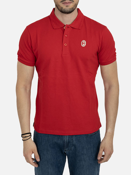 Conte Of Florence Men's Short Sleeve Blouse Polo Red