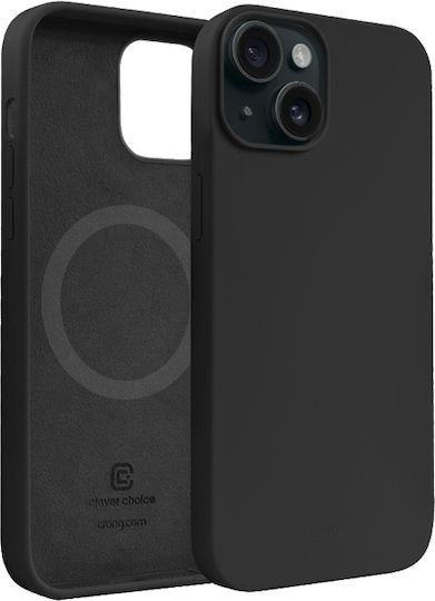 Crong Color Задна корица Силикон Черен (iPhone 15)