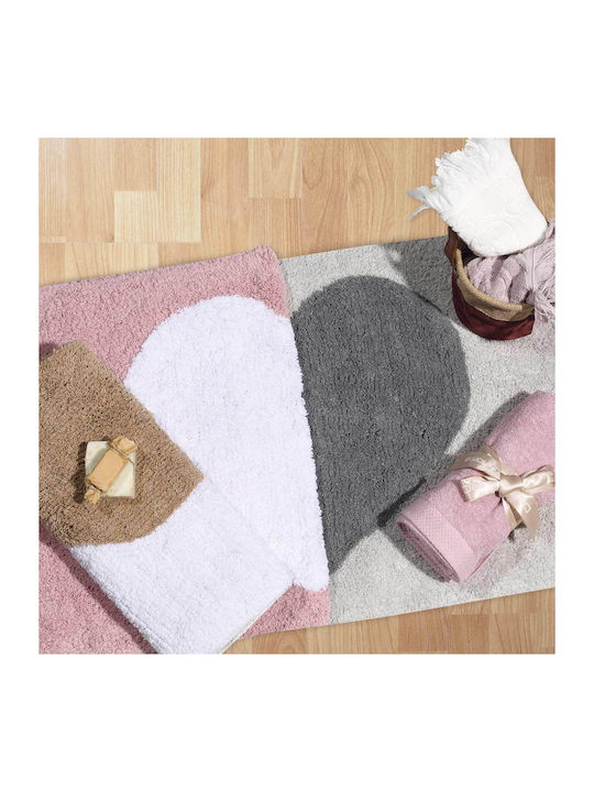 Das Home Bath Mat Cotton 0678 420750800678 White, Pink 50x80cm