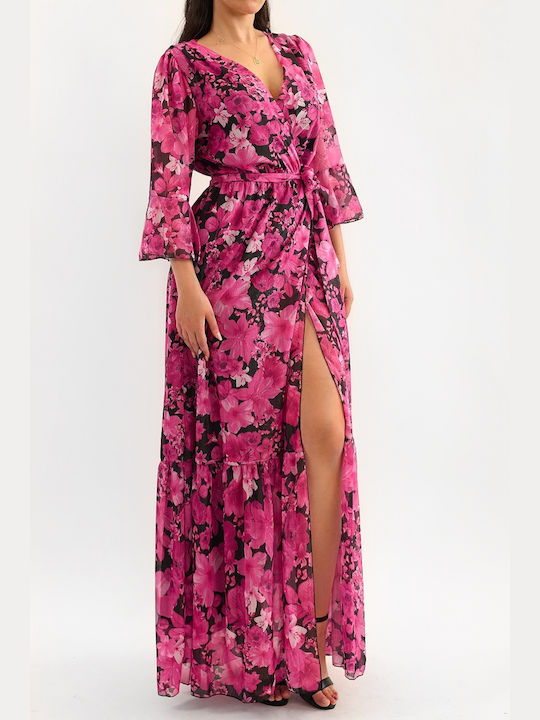 Marlene Black Maxi Cross Lurex Floral Dress