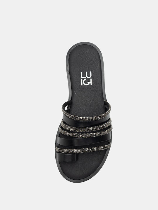 Luigi Damen Flache Sandalen in Schwarz Farbe