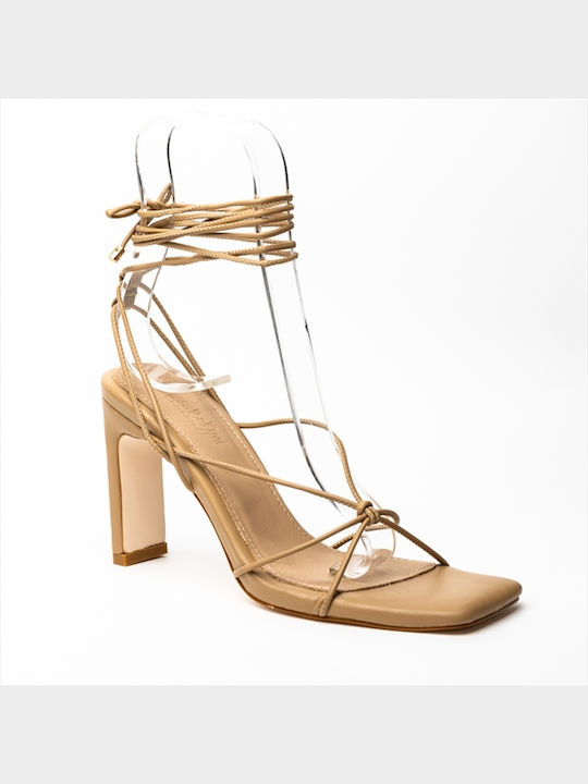 Miss Belgini Damen Flache Sandalen in Beige Farbe