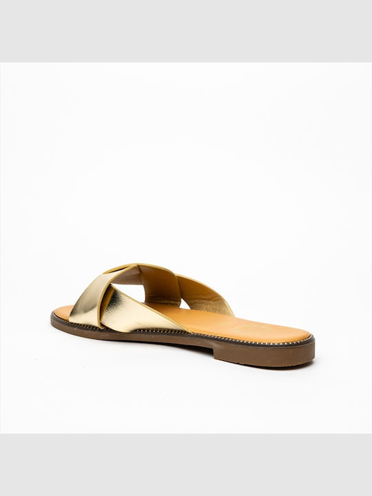 Athenais Women's Flat Sandals in Gold Color