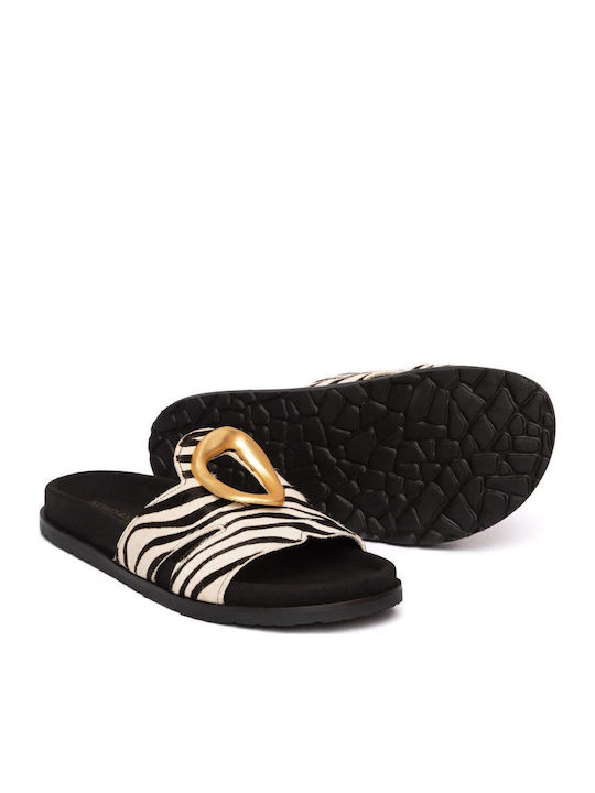 Women's Flat Sandals in Beige Color