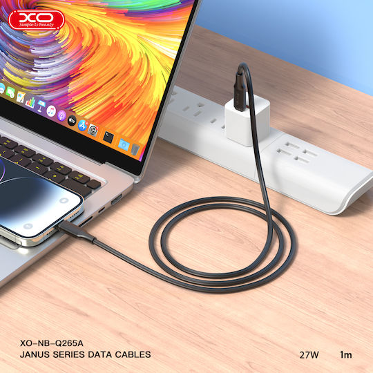 XO Nb-q265a USB-C to Lightning Cable 27W Μαύρο 1m (16.005.0304)
