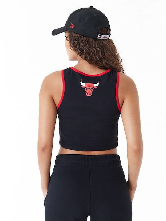 New Era Chicago Bulls Γυναικείο Αθλητικό Crop Top Αμάνικο Black