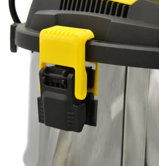Geko Прахосмукачка За Мокро/Сухо Почистване 1800W С Пластмасов Контейнер 25л Жълта