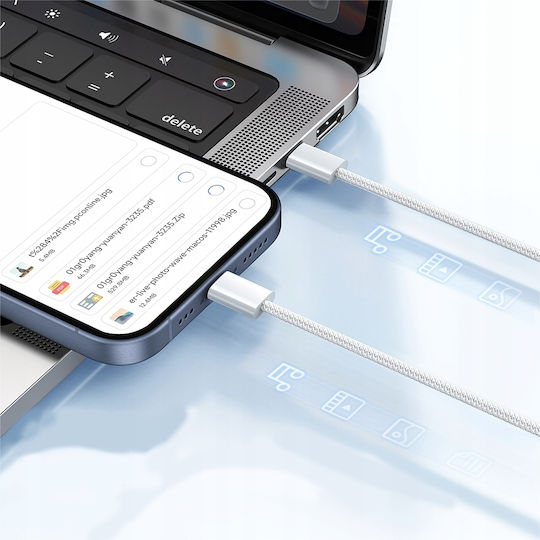 Mcdodo USB 2.0 Cable USB-C male - USB-C 60W PD Λευκό 1m CA-5690