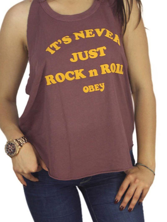 Never Just Rock N Roll Γυναικεία Μπλούζα Βαμβακερή Ζιβάγκο Μπορντό