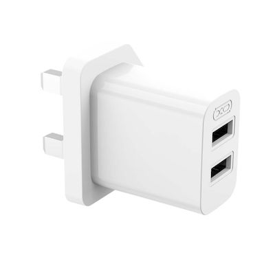 XO Charger with 2 USB-A Ports and Cable micro USB Whites (L109 UK)