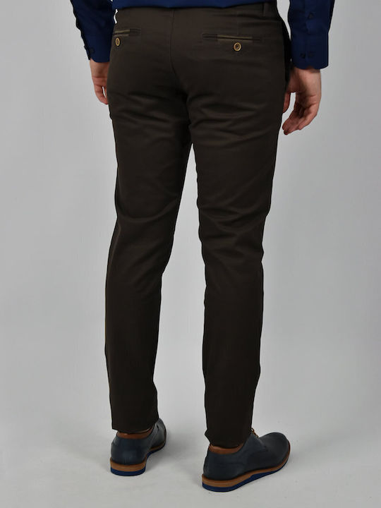 Pantaloni Chino cu Croială Slim Brown